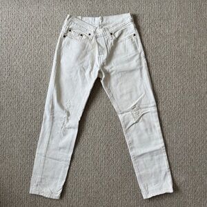 Levi's Women's 501 Cut & Tapered Boyfriend Jeans - White